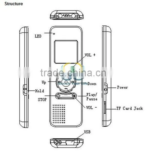 2G Dictaphone Voice Recorder MP3 FM,High Quality Voice Recorder