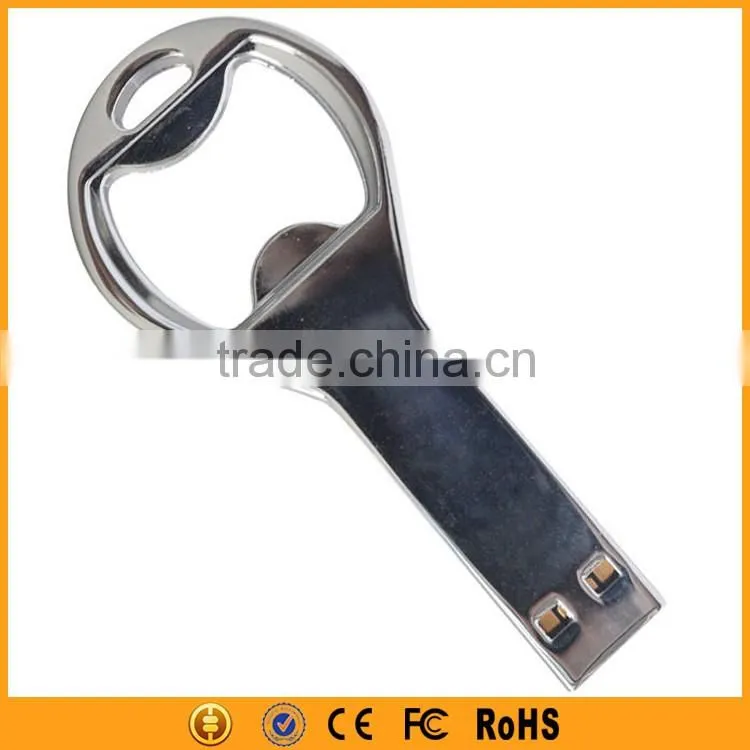 High Quality Promotional Silver Metal USB Flash Drive Bottle Opener