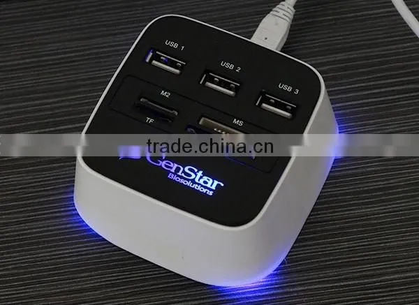 wholesale gift items usb 2.0 3 port usb hub combo card readers
