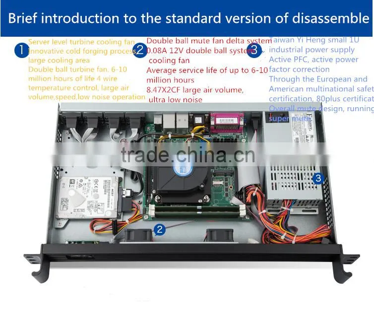 1U 19 inch standard industrial embedded chassis with Intel qual core i7-4790T 2.5G 2G/32G SSD,250 watts turbine cooling