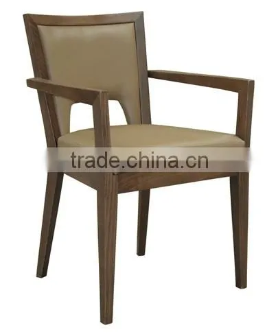 wooden armchair leather upholstery armchair for dining HDAC910