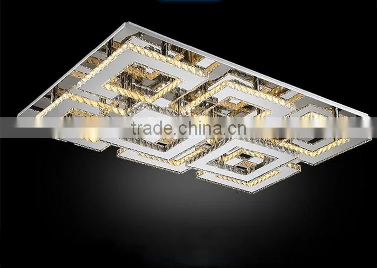 2015 New Arrival 240V Stainless Steel LED Ceiling Light K9 Crystal Ceiling Light