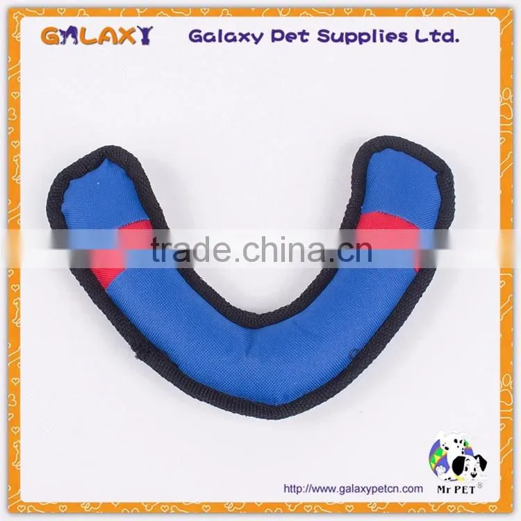M1109 Wholesale Polyester Bone Shape Tough Dog Toy With Squeaker