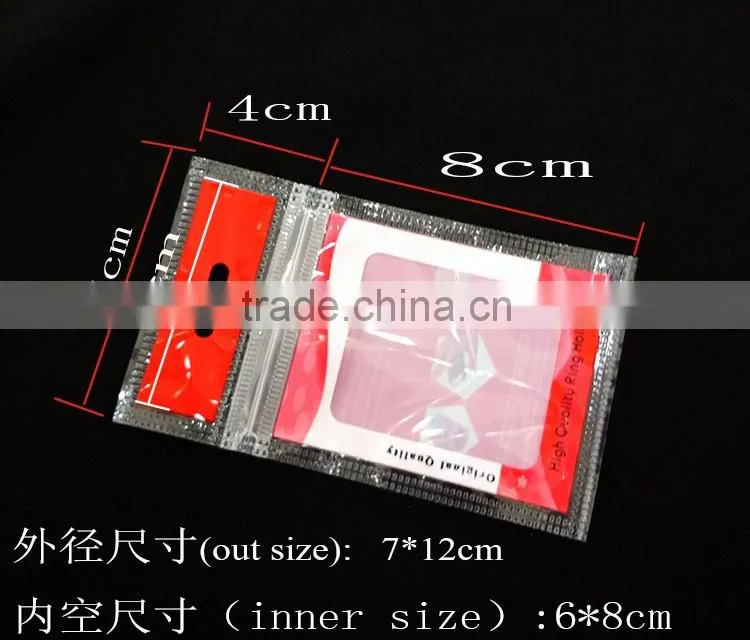 cheap plastic bag printing for the mobile ring laminated poly bag Red Orange printed zipper bag