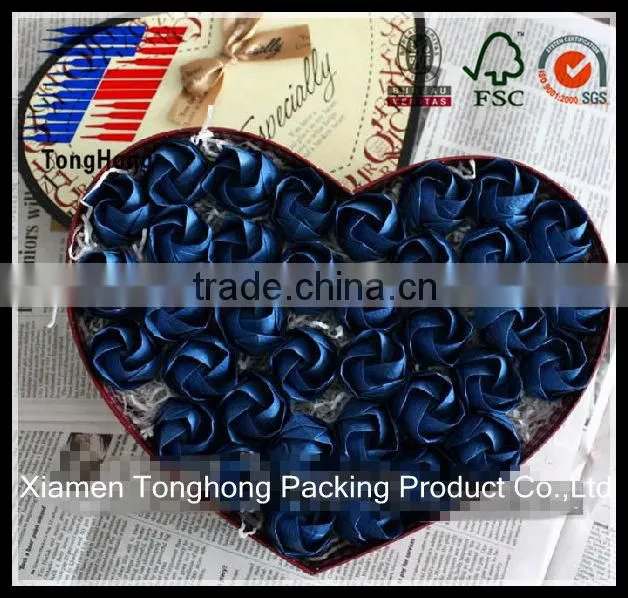 Custom exquiste and cheap price gift packaging box with ribbon for sale