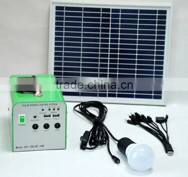 10W 20W 30W mini solar home lighting system / portable DC solar kits for camping