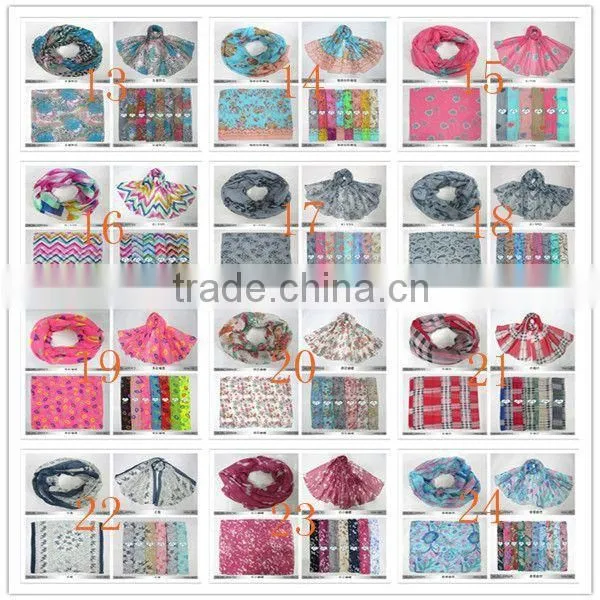 Long Soft Women Blue Chiffon Scarves Peony Peafowl Wrap plain yellow silk scarf