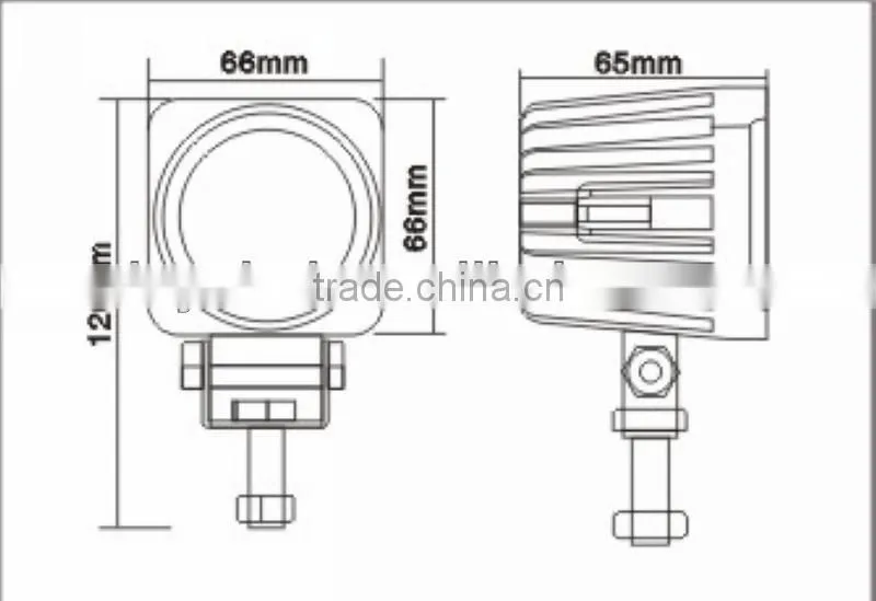 China manufacturer 12w LED driving lights 12v LED tractor work light 24v working of LED