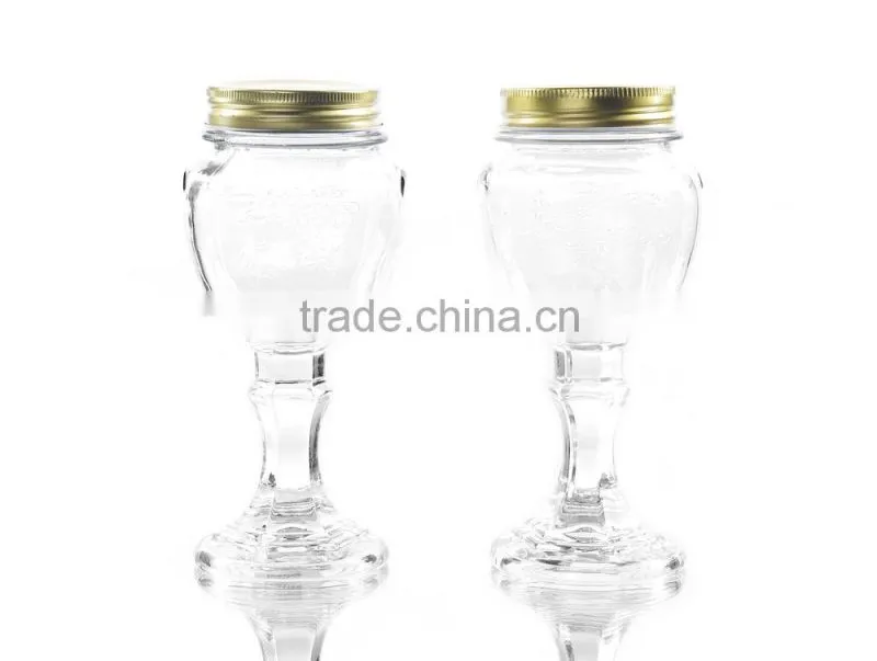 Clear Cute Mason Jar With Stem