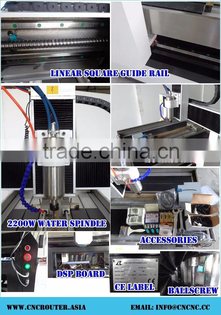 DSP Control Small CNC Router Metal 6090 With 2200W Spindle Stainless Steel Water Slot Rotary Axis X(600MM)*Y(900MM)*Z(150MM)