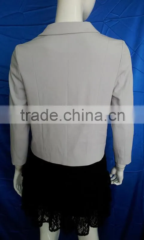 Fashion Long Sleeve Turn-Down Collar Zipper up Ladies Tops and Blouses