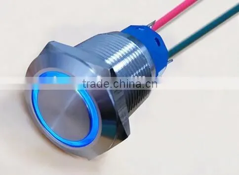 2014 New hot sale 19mm metal Push button switch with LED manufacture China