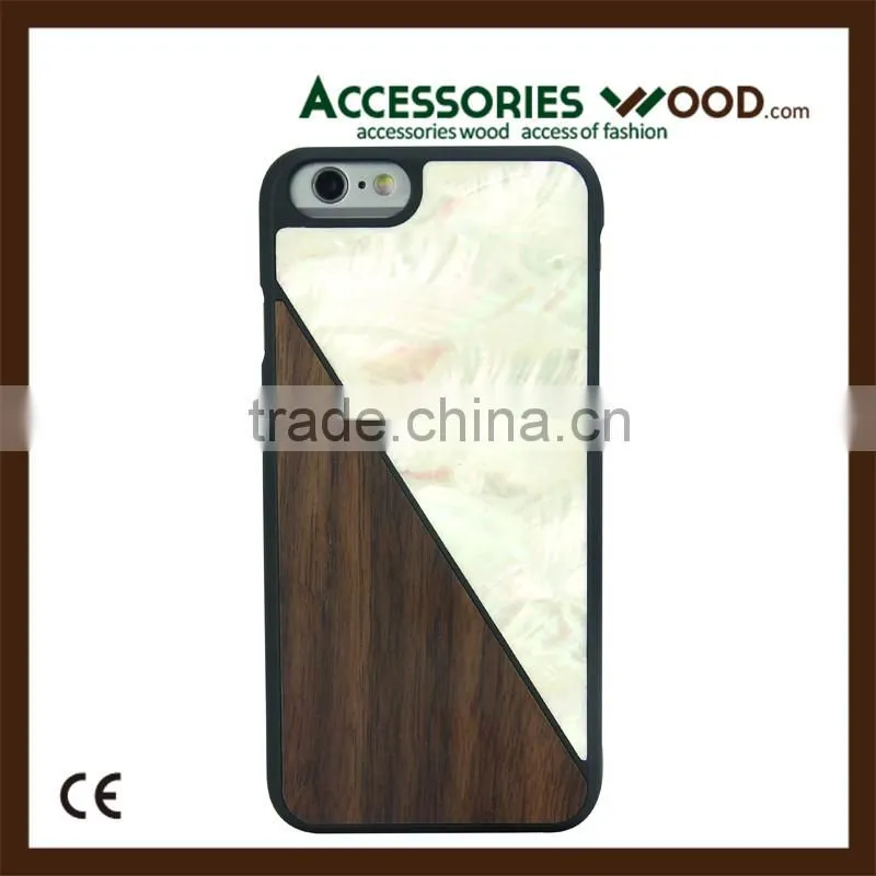 Hot selling cheap shell and wood mobile phone case for iphone