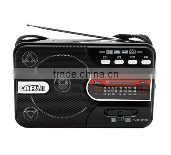 Remote control 3 band radio, FM AM SW cute radio, AUX input USB TF card mp3 player