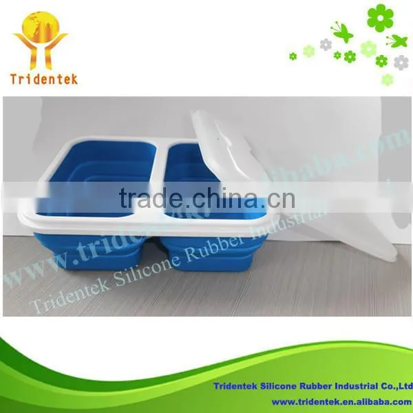 2015 Food Container FDA/LFGB Standard Storage Box Big Folding Bowl Silicone Lunch Box