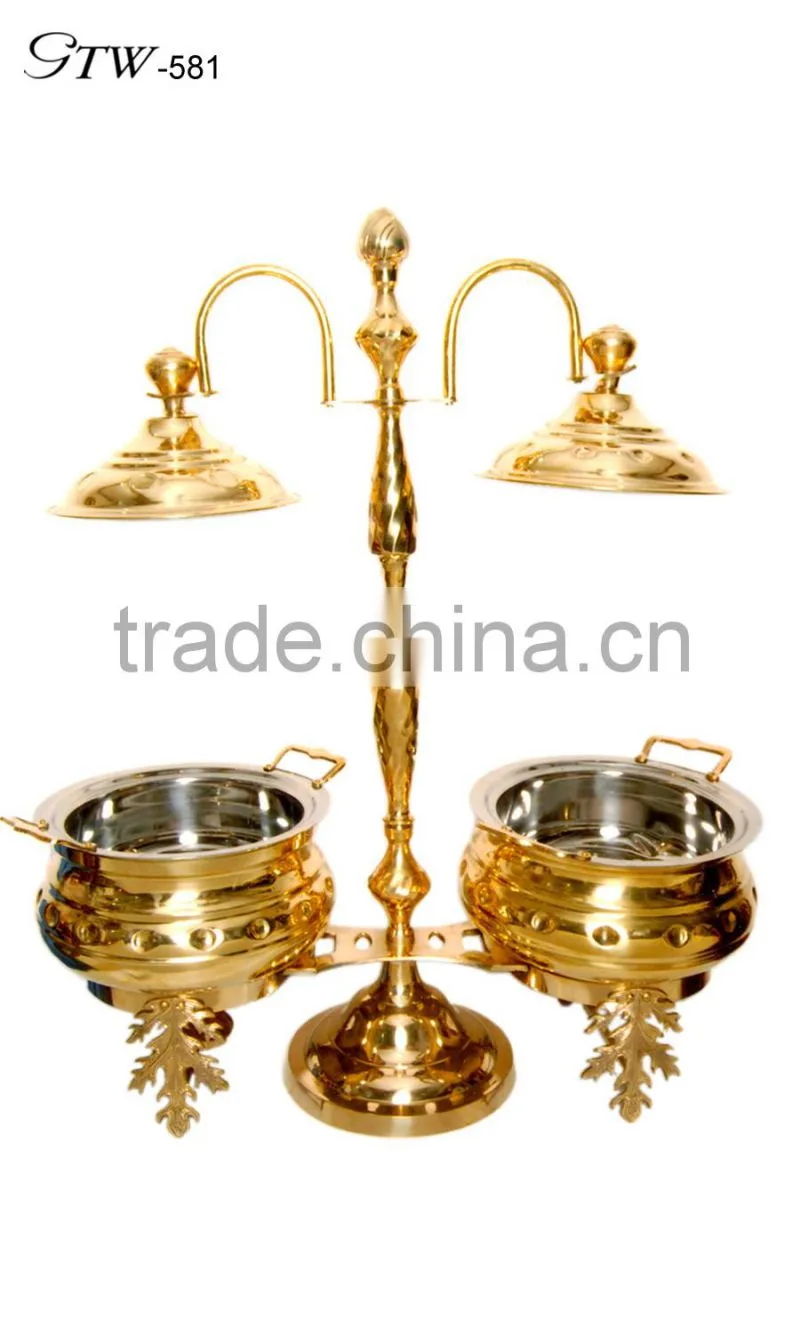 wholesale stainless steel 2 tiers chaffing dish buffet food warmer