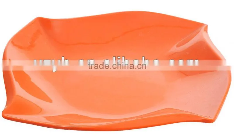 colorful fan blade shaped melamine plate