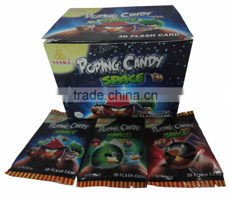 Popping candy with 3D flash card