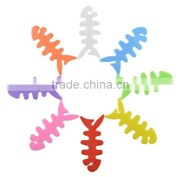 Fish Bone Silicone Earbud Cable Winder / Earphone Cord winder / Cable Wire Organizer