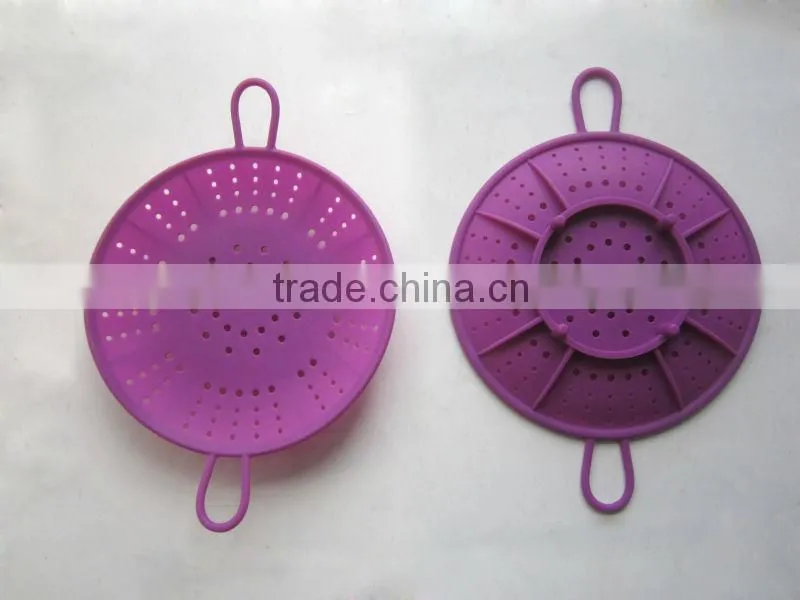 silicone kitchen utensils heat resistant silicone colander streamer with handles