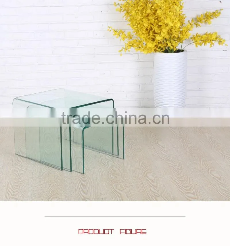 Bent glass coffee table set Chinese manufacture