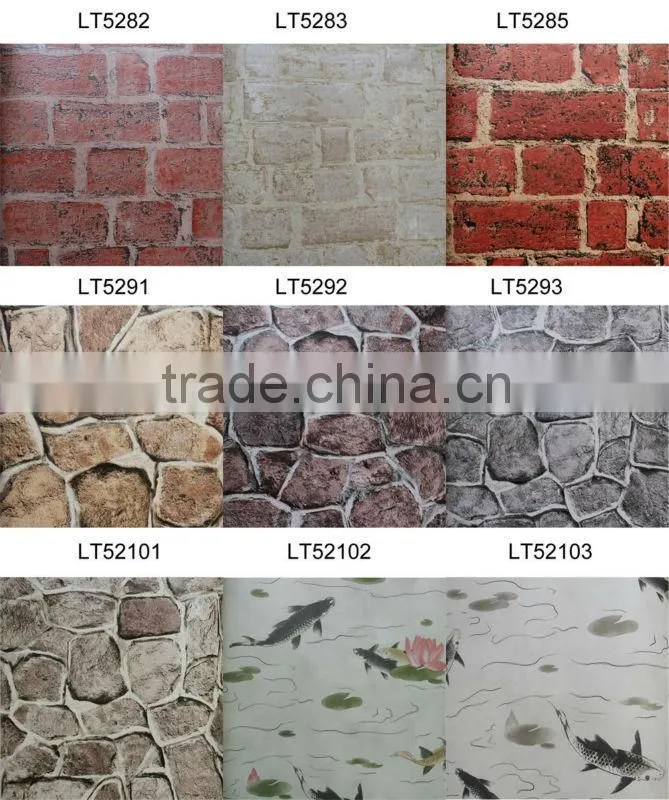 sandstonewalls paper cobblestone wallpaper/wall paper for shop/hotel/restaurant decoration