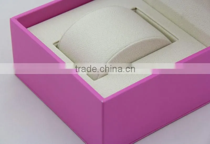 Lovely pink leather watch packaging box for women