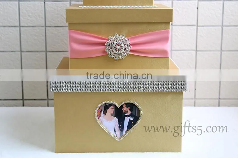 Excellent wedding keepsake box large wedding gift card box with photo frame