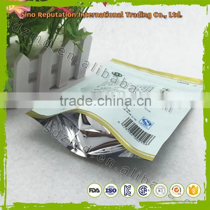 Best quality Stand up aluminium foil green tea bag with zipper top