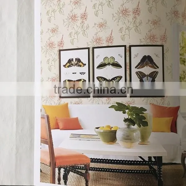 non woven Hot sale flower garden artificial Wallpaper
