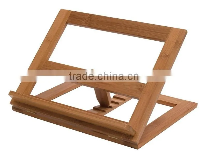 DT005 Trademark Innovations Bamboo Cookbook Holder and rack