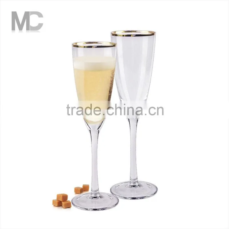 Wholesale Handmade Home Decoration Fancy sliver glass Champagne flute