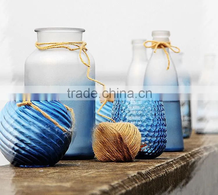 hot sale various cheap galss vase for home dector gradully color changing