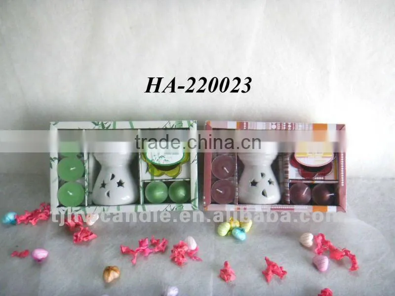 oil burner with tealight candles gift set