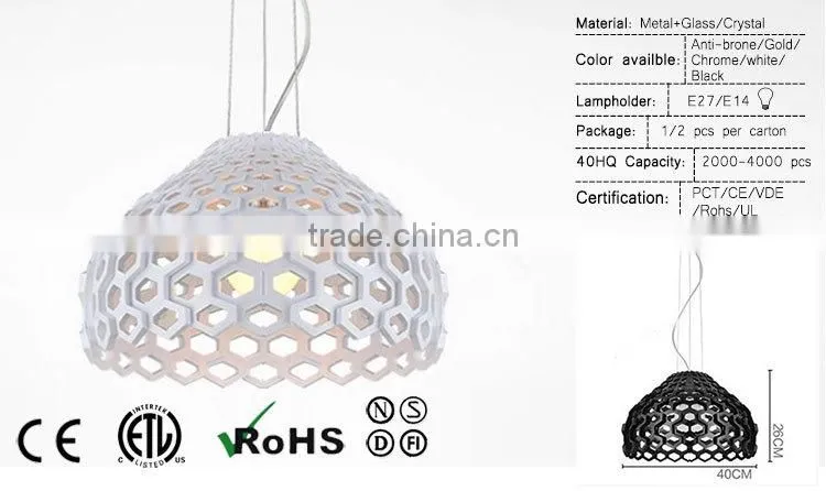 acrylic white or black painting pendant lights in room and kitchen
