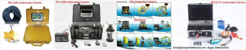 7'' TFT LCD underwater fishing camera 50m cable 1/4 SONY CCD 24 pcs LED lights remote control night vision