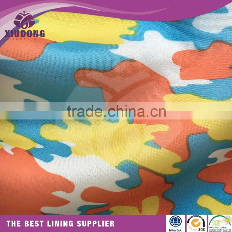 2017 polyester Taffeta print garment lining good quality 210T taffeta lining