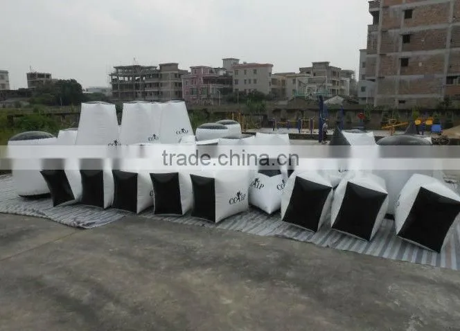 High quality inflatable paintball bunker made by durable 0.6mm PVC tarpaulin with LOGO