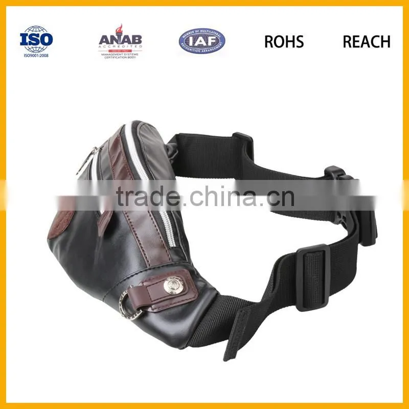 Manufacturing man made leather waist bag, leather belt bag
