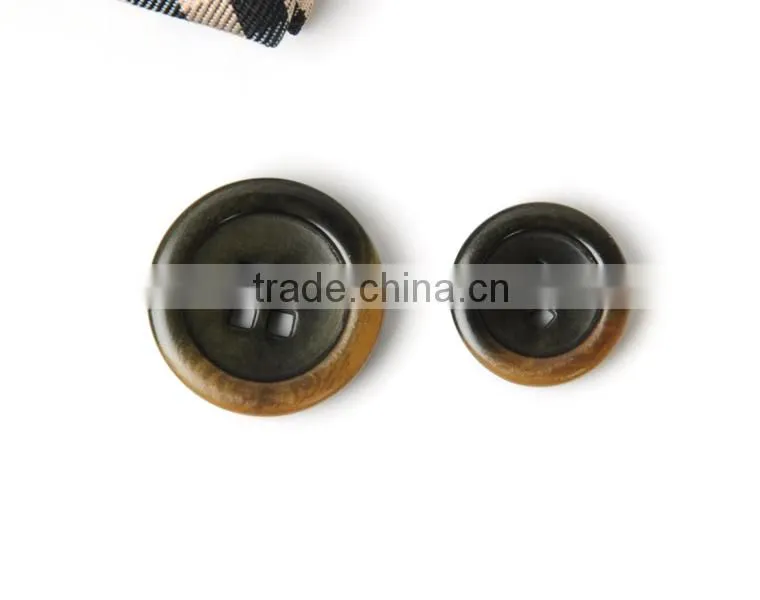 Fancy 4 Holes Burnt Natural Corozo(Ivory)Nut Suit Button