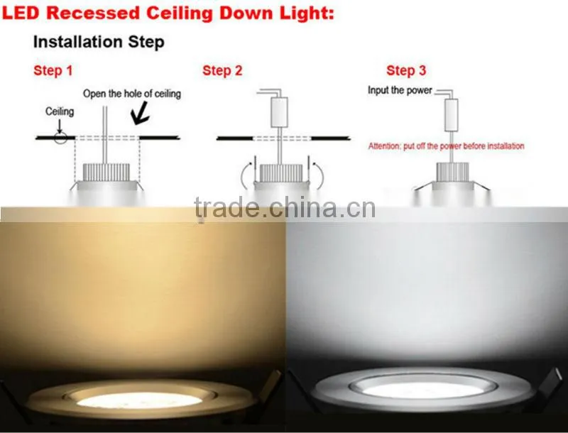 3*1W high power LED down light