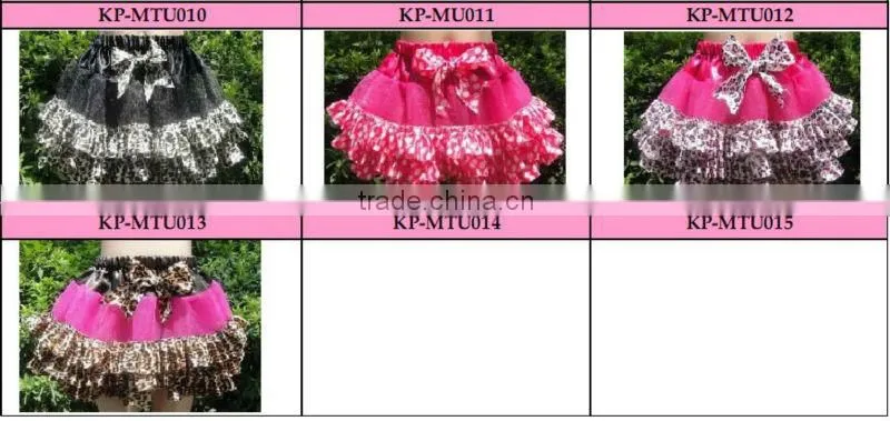 Mini satin ruffle tutu, red polka dots girls skirts with ribbon bow
