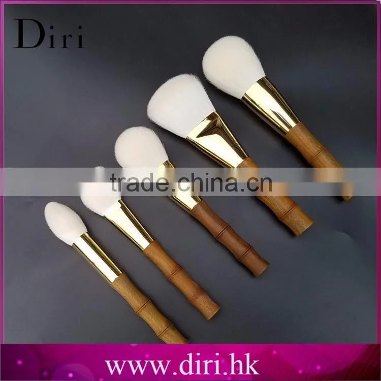New design 5pcs wooden handle professional bamboo makeup brushes