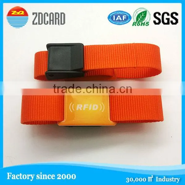 nylon black white reusable id bracelet wristband