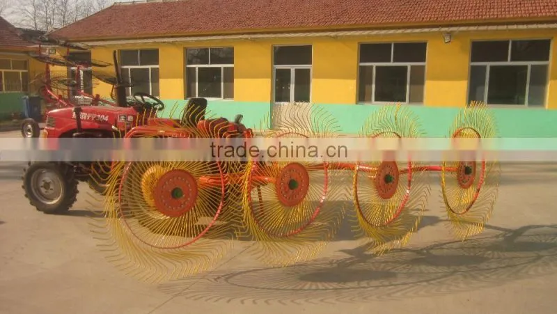Hydraulic traction hay rake with 4 discs CE approved
