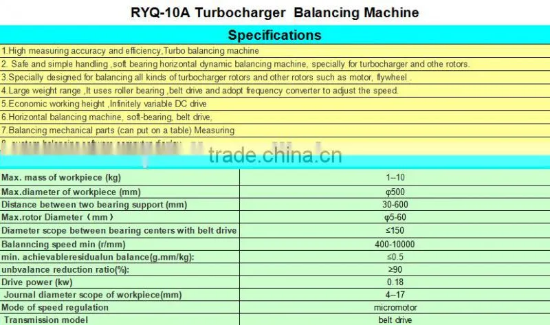 balancing machine for turbocharger dynamic trucks passenger cars