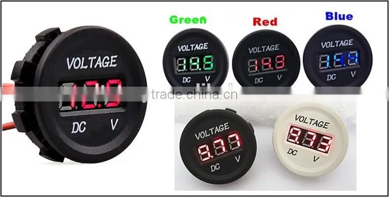 12V-24V Car Motorcycle LED DC Digital Display Voltmeter Waterproof Meter CT