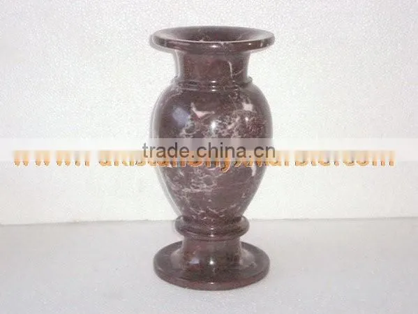 NATURAL RED ZEBRA MARBLE FLOWER VASES