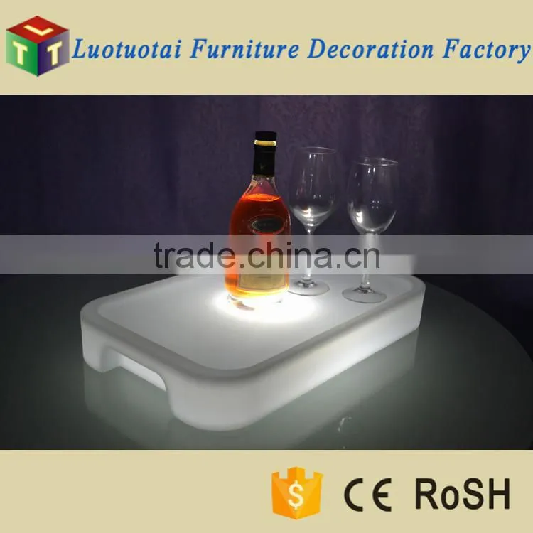 Disco and night club use 16 color changed led bar wine tray with remote cotrol