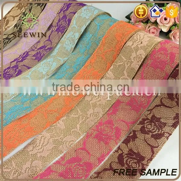 high quality online lace mesh linen jute craft fabric ribbon wholesale